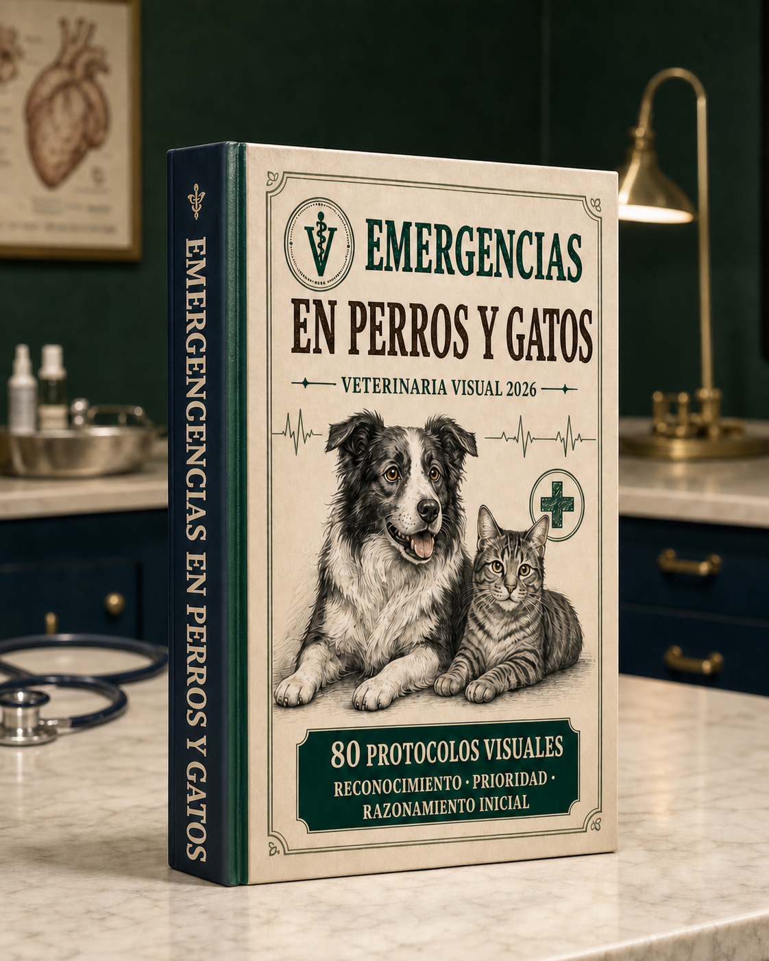 Mockup del libro Emergencias en Perros y Gatos